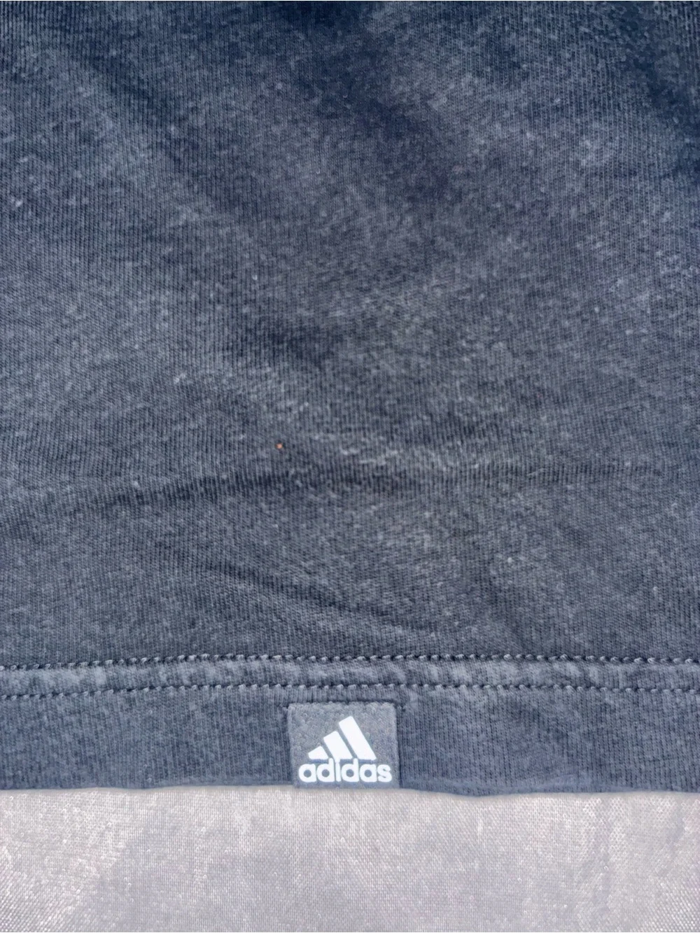 adidas Black Pocket Crew Tee with Small Multicolor Logo